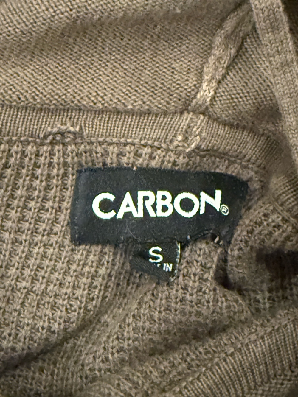 Carbon Olive Green Knit Hoodie - Picture 4 of 4